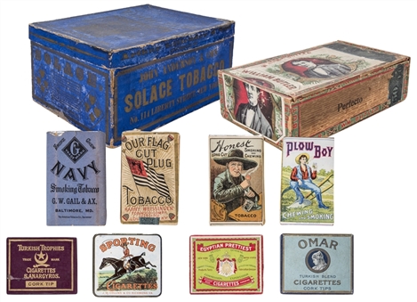 1880s-1910s Tobacco Tin and Cigarette Package Collection (40)